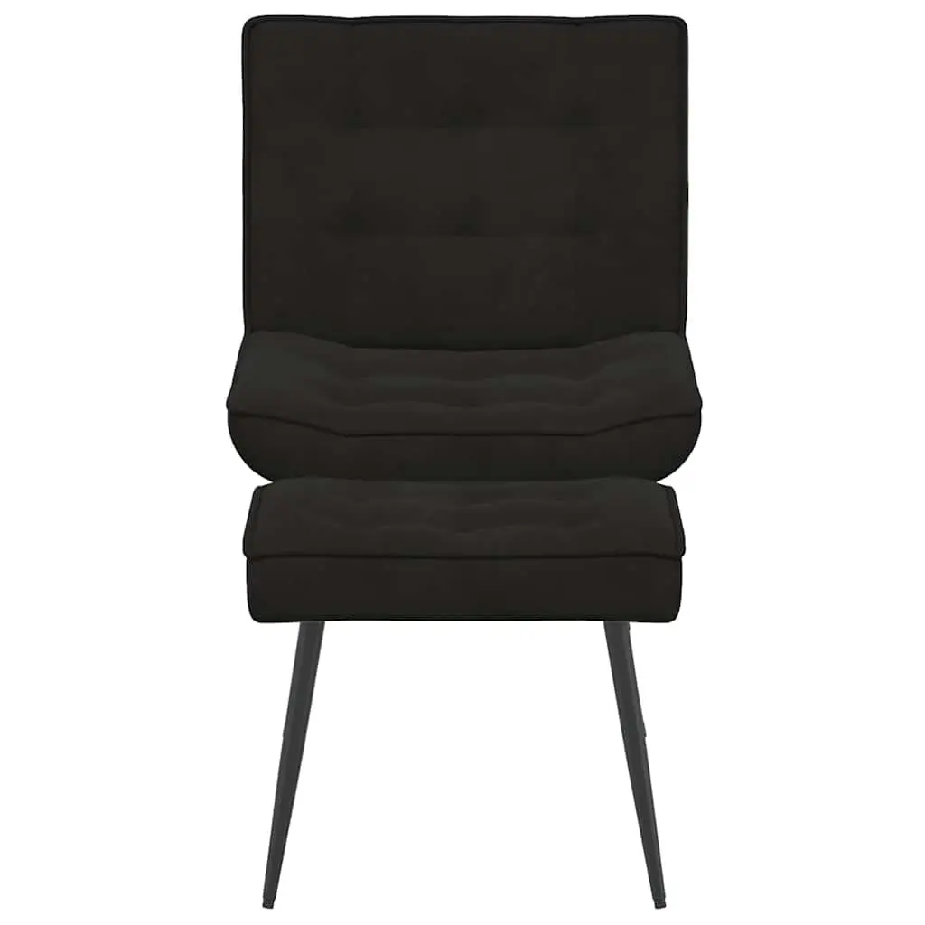 Relaxing Chair with Footrest Bedroom Black Velvet Upholstered