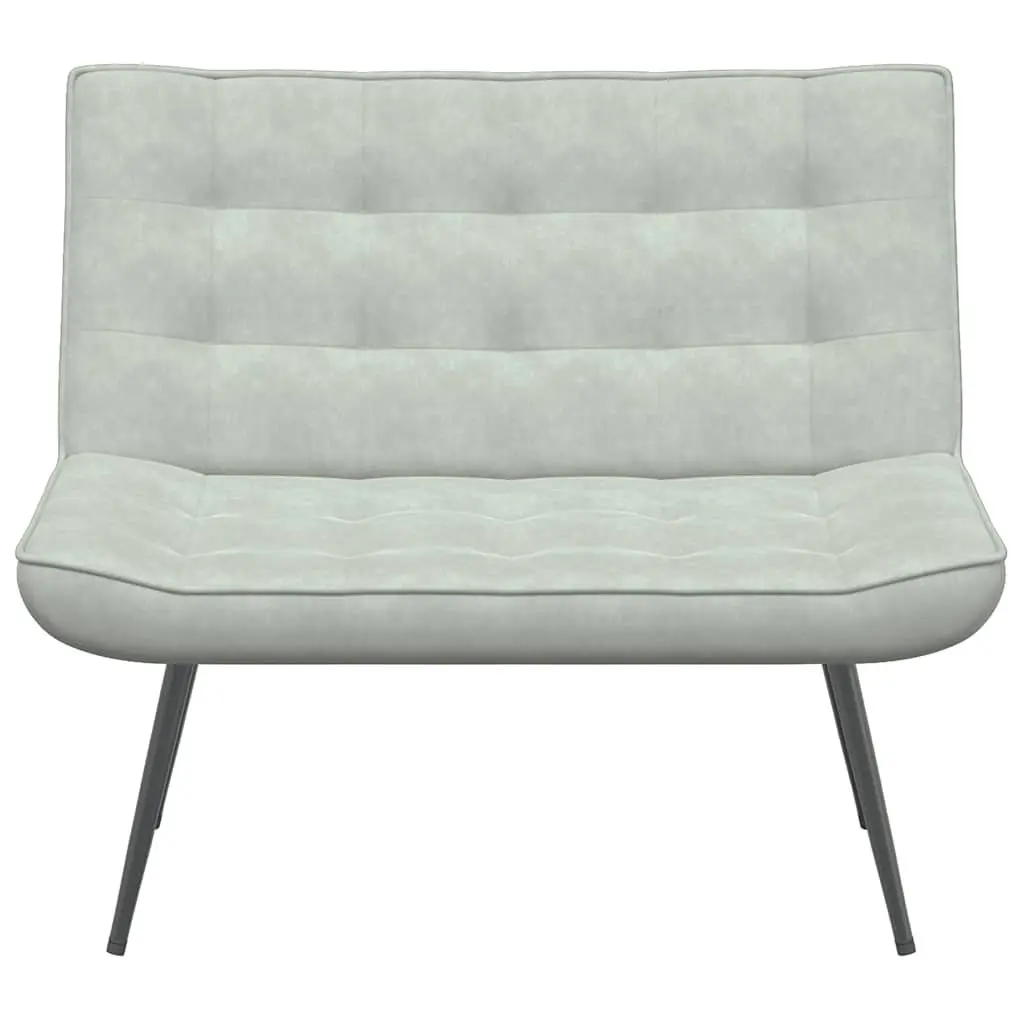 Bench Grey Upholstered Velvet Seat Backrest Living Room Bedroom 110cm