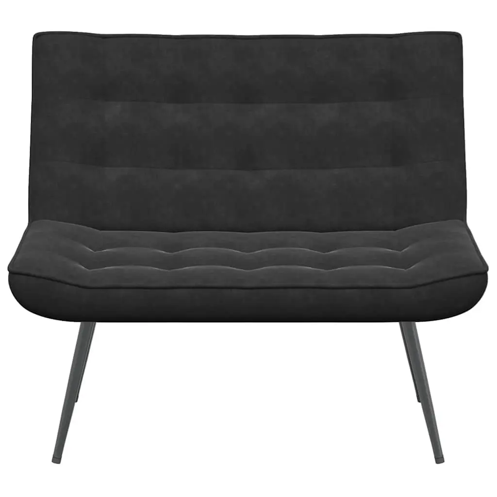 Black Velvet Bench with Backrest for Living Room 110 x 74 x 84 cm