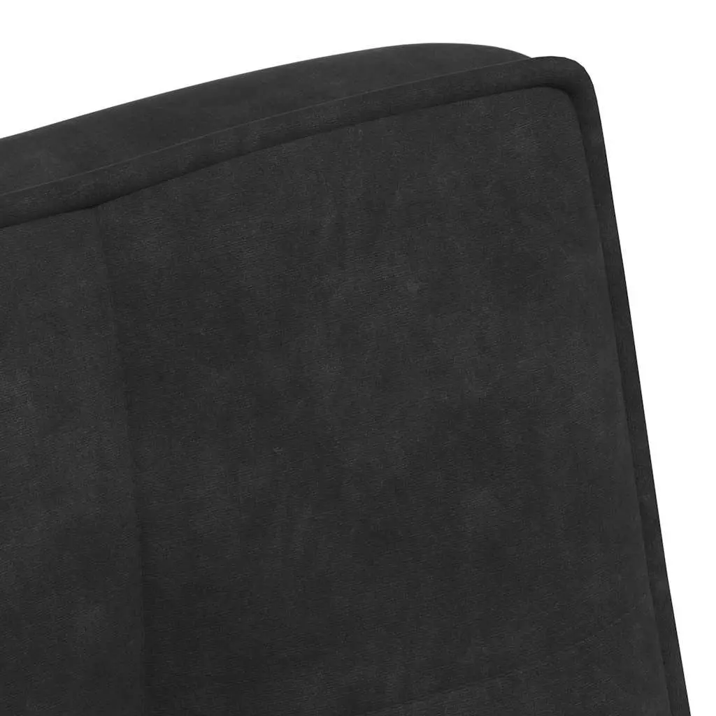 Black Velvet Bench with Backrest for Living Room 110 x 74 x 84 cm
