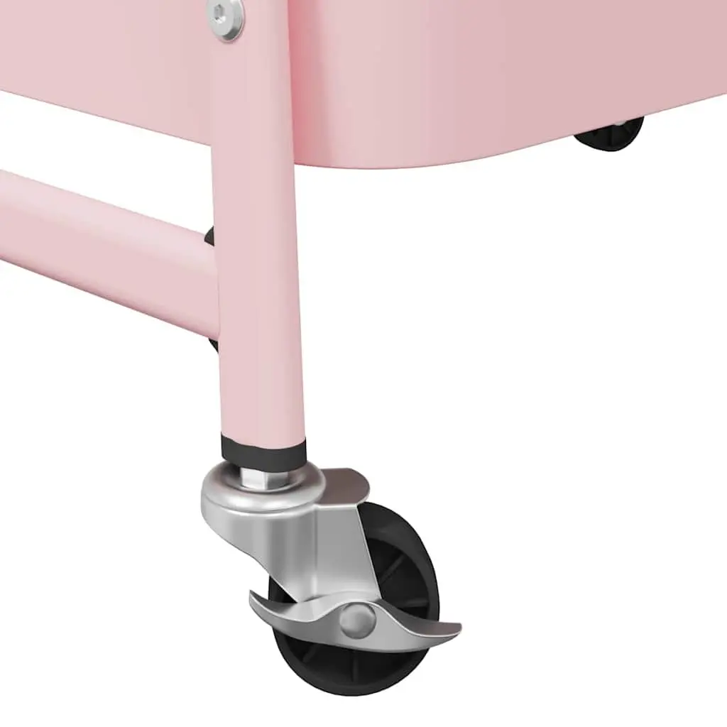 Storage Trolley 3-Tier Kitchen Organiser Cart Casters Brakes Handles Mobile