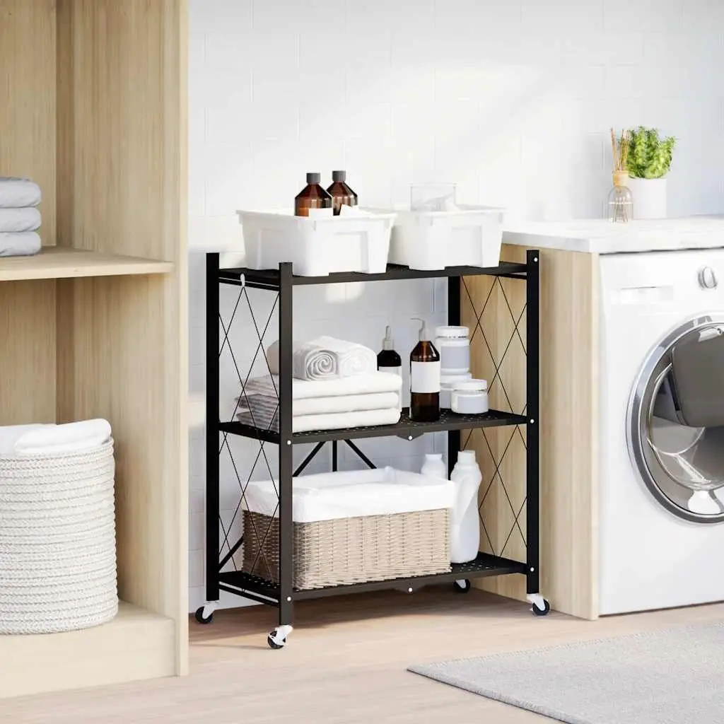 Storage Shelf on Wheels for Garage 71x34x88cm Steel