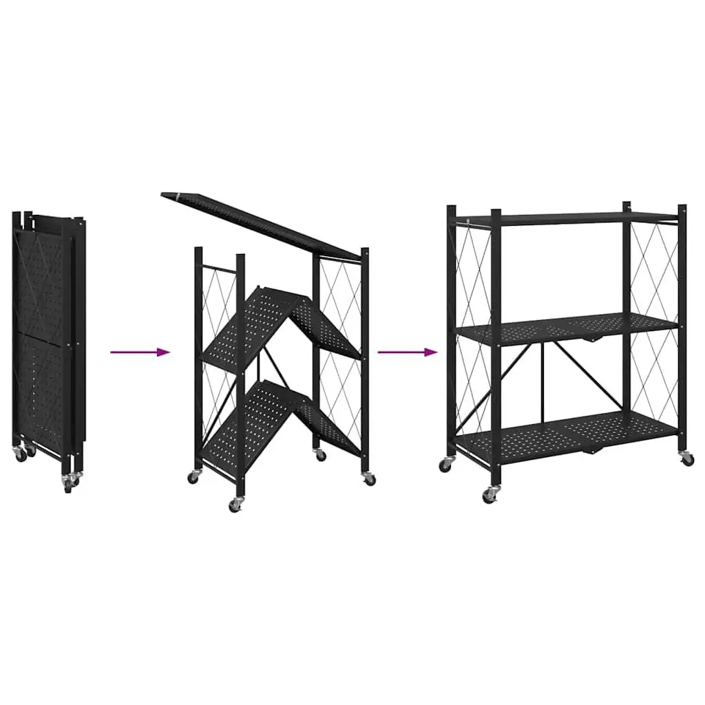 Storage Shelf on Wheels for Garage 71x34x88cm Steel
