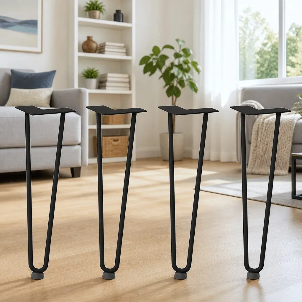 Hairpin Legs Coffee Table 4 pcs Black 42 cm Solid Steel