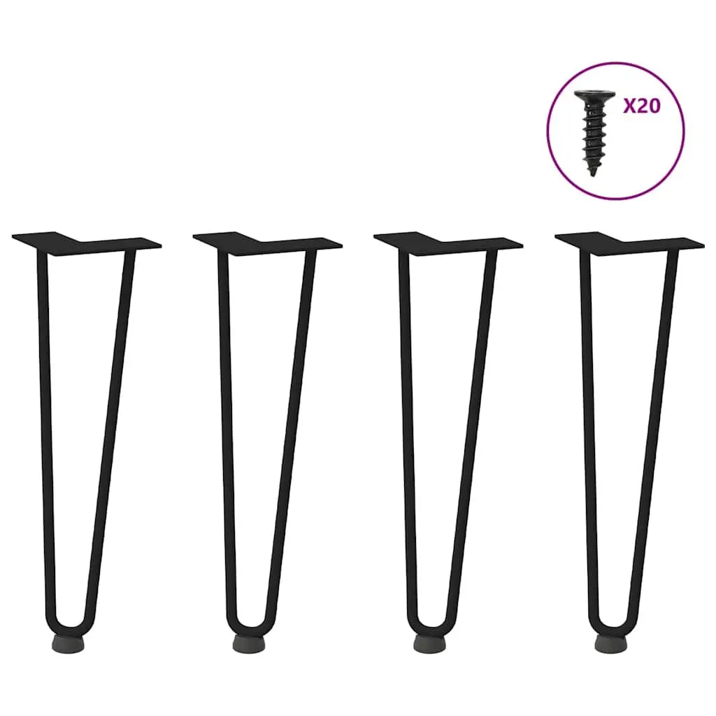 Hairpin Legs Coffee Table 4 pcs Black 42 cm Solid Steel