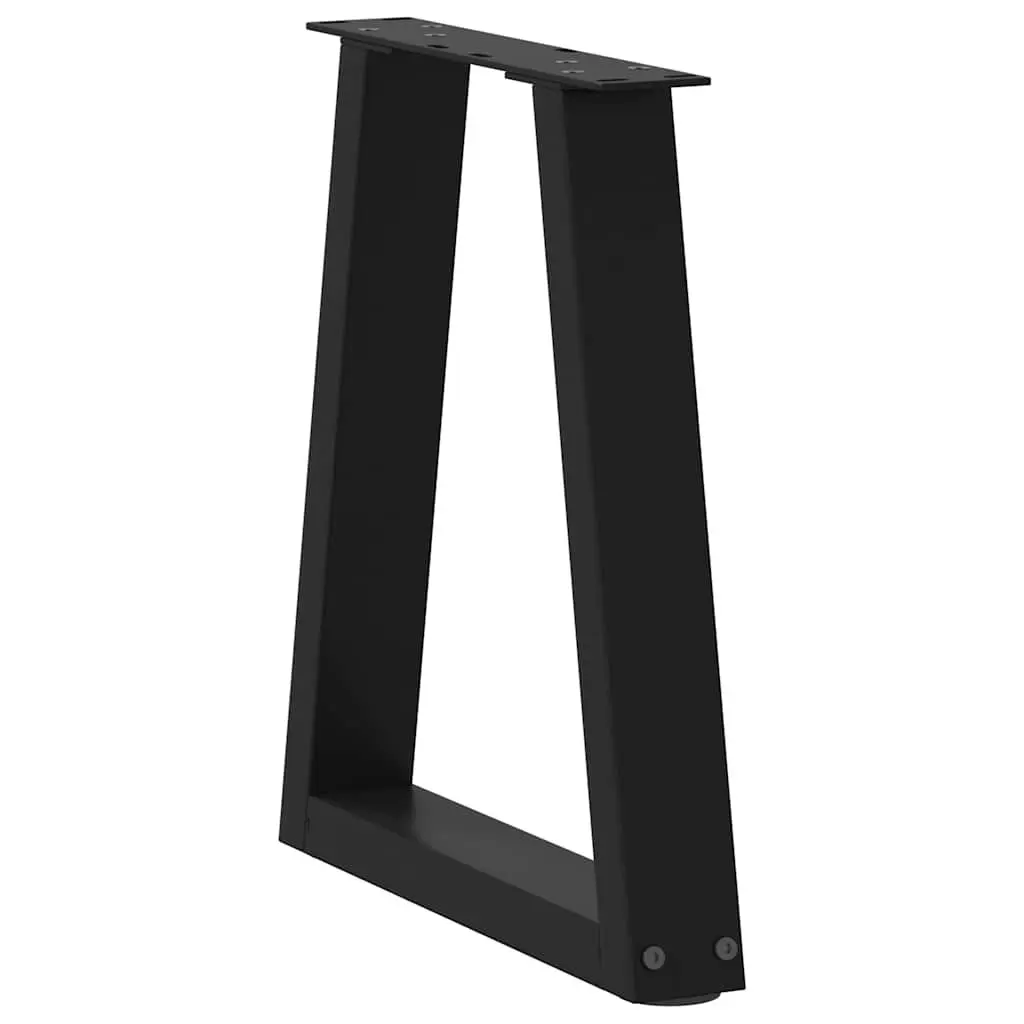 Coffee Table Legs V-Shape Steel Pair Black Modern Furniture Support 38x42-43.3cm
