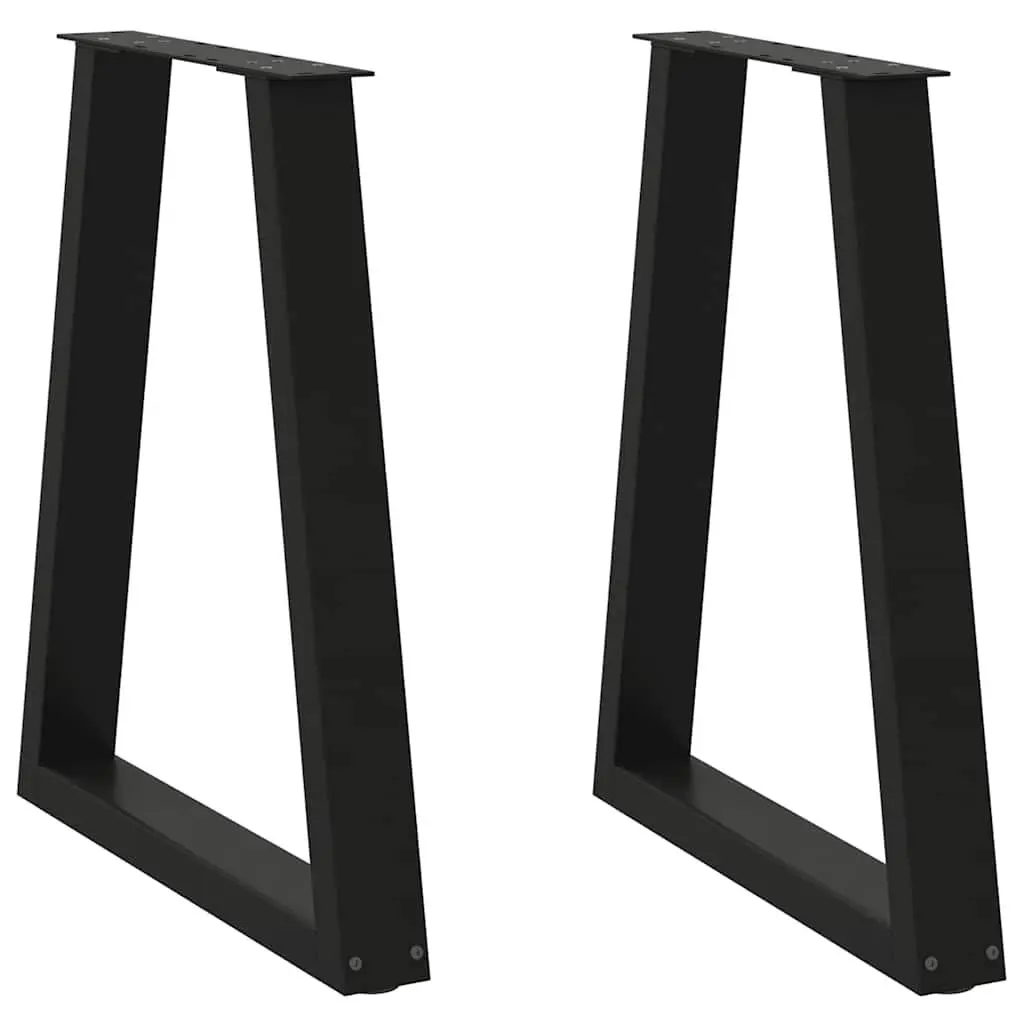 V-Shape Dining Table Legs Steel for Dining Room Black 60x72-73.3 cm