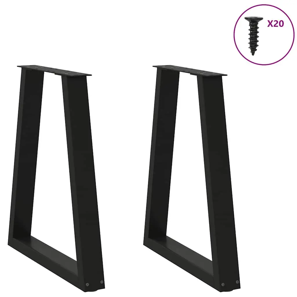 V-Shape Dining Table Legs Steel for Dining Room Black 60x72-73.3 cm