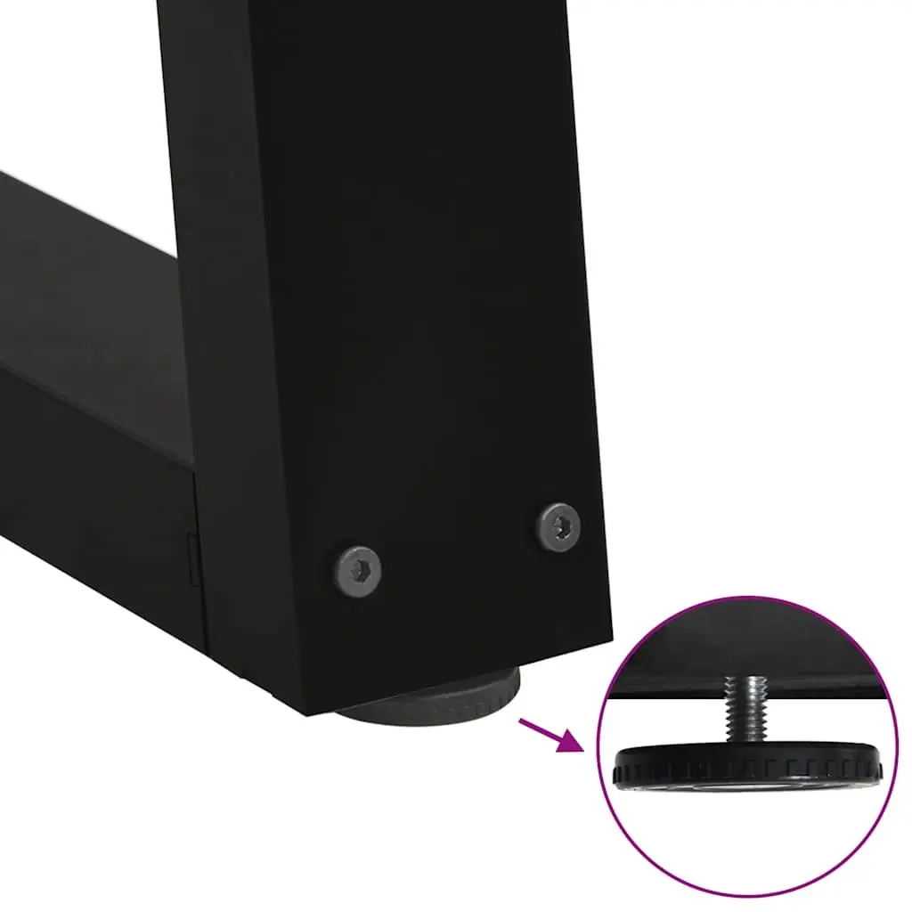 V-Shape Dining Table Legs Steel for Dining Room Black 60x72-73.3 cm