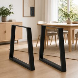 Dining Table Legs V-Shape Steel 2pcs Black 70x72-73.3cm Adjustable Levellers