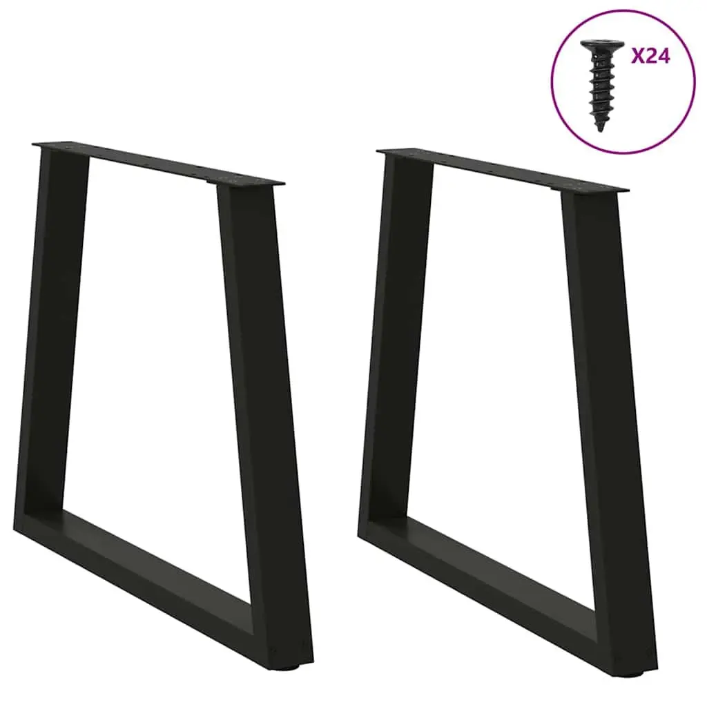 Dining Table Legs V-Shape for Customising 80x72-73.3cm Black Steel
