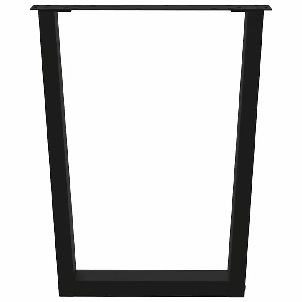 V-Shape Dining Table Legs 2pcs Black Steel Furniture Support Frame Adjustable