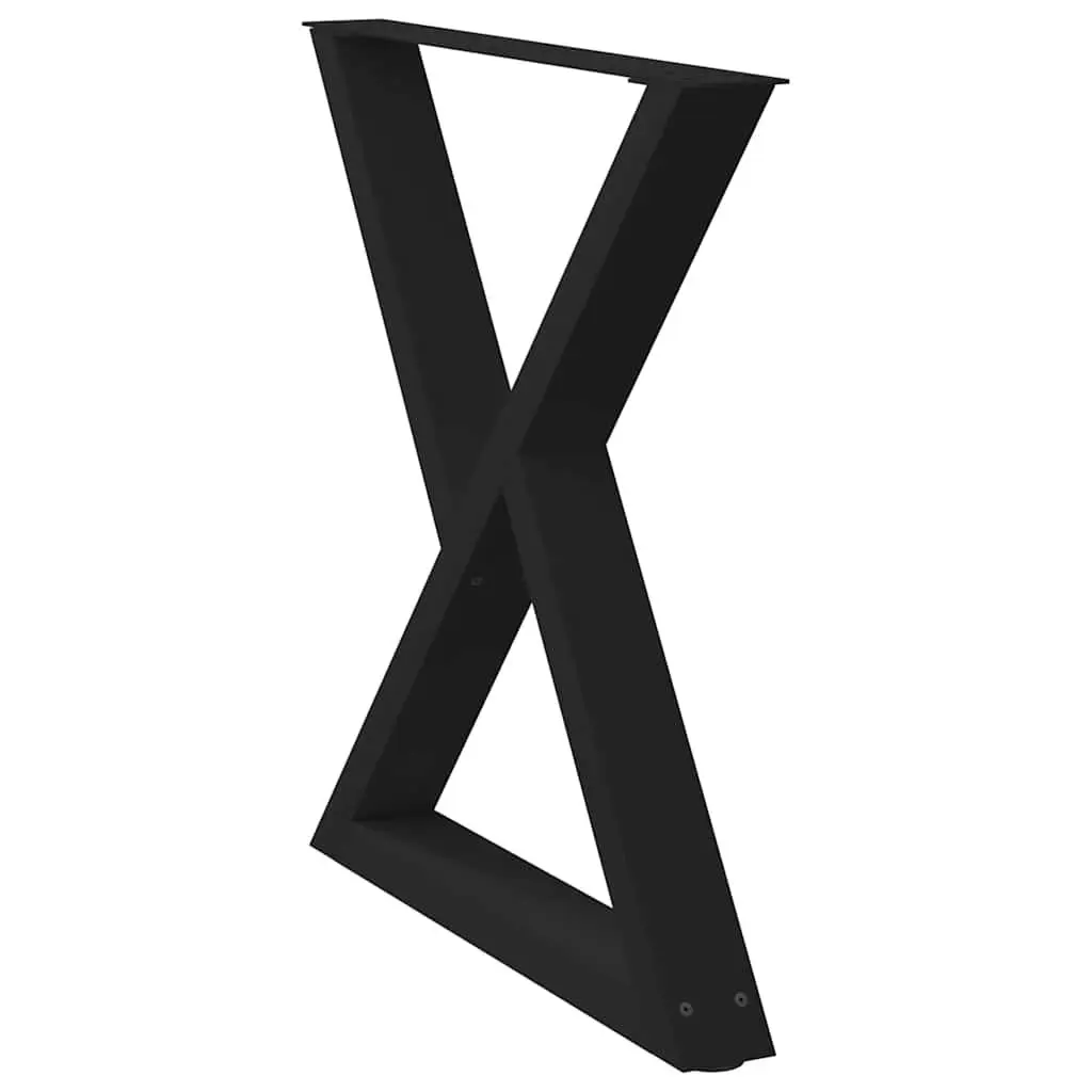 Dining Table Legs 2 pcs Black Steel 70x72-73.3cm with Adjustable Feet Levellers