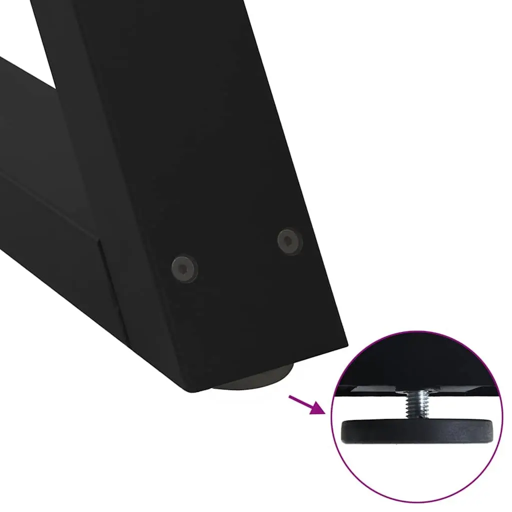 Black Steel Dining Table Legs with Adjustable Levellers