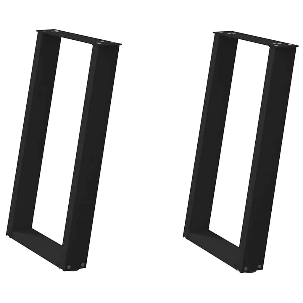 Dining Table Legs U-Shaped Steel 60x72-73cm Black Set of 2 Furniture Support