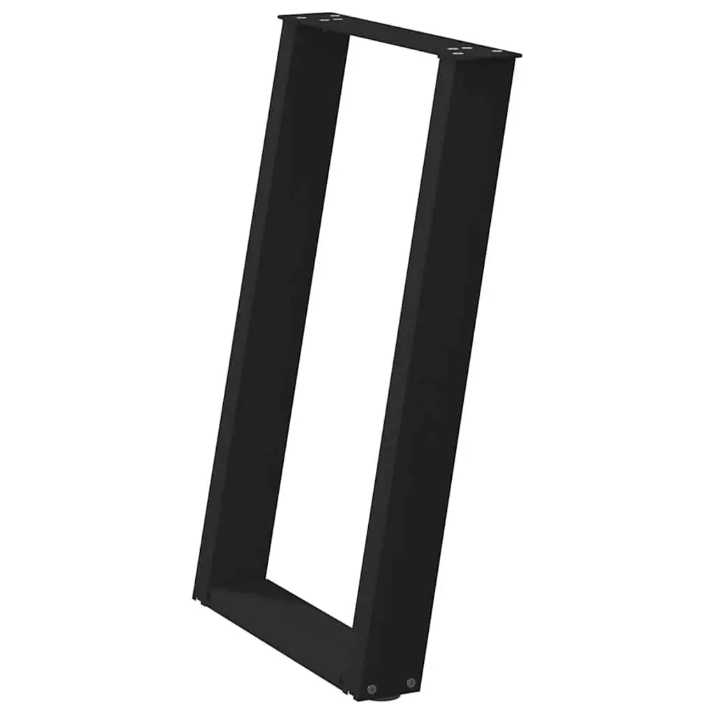 Dining Table Legs U-Shaped Steel 60x72-73cm Black Set of 2 Furniture Support