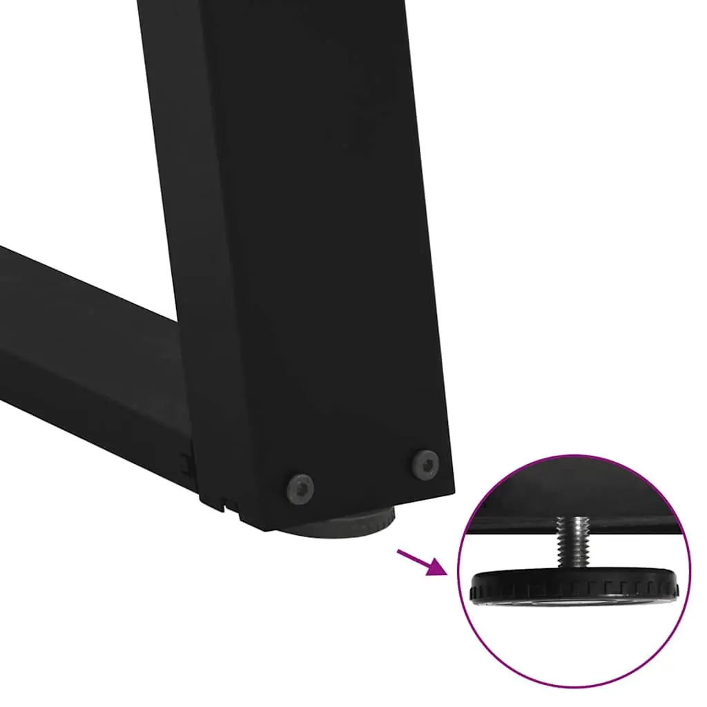 Dining Table Legs U-Shaped 2 pcs Black Steel 70x72-73cm Adjustable Levelers