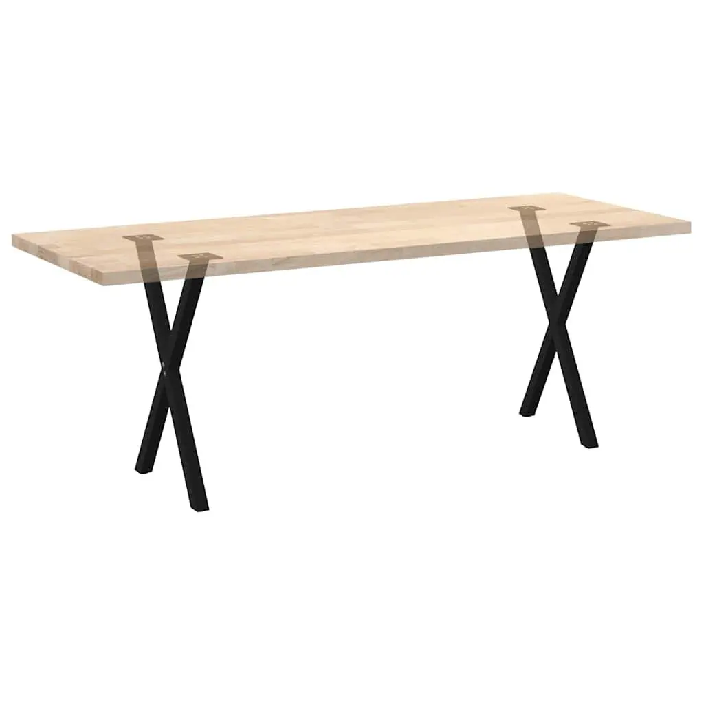 X-Shaped Dining Table Legs Steel Support Frame 57x72cm Black Set of 2