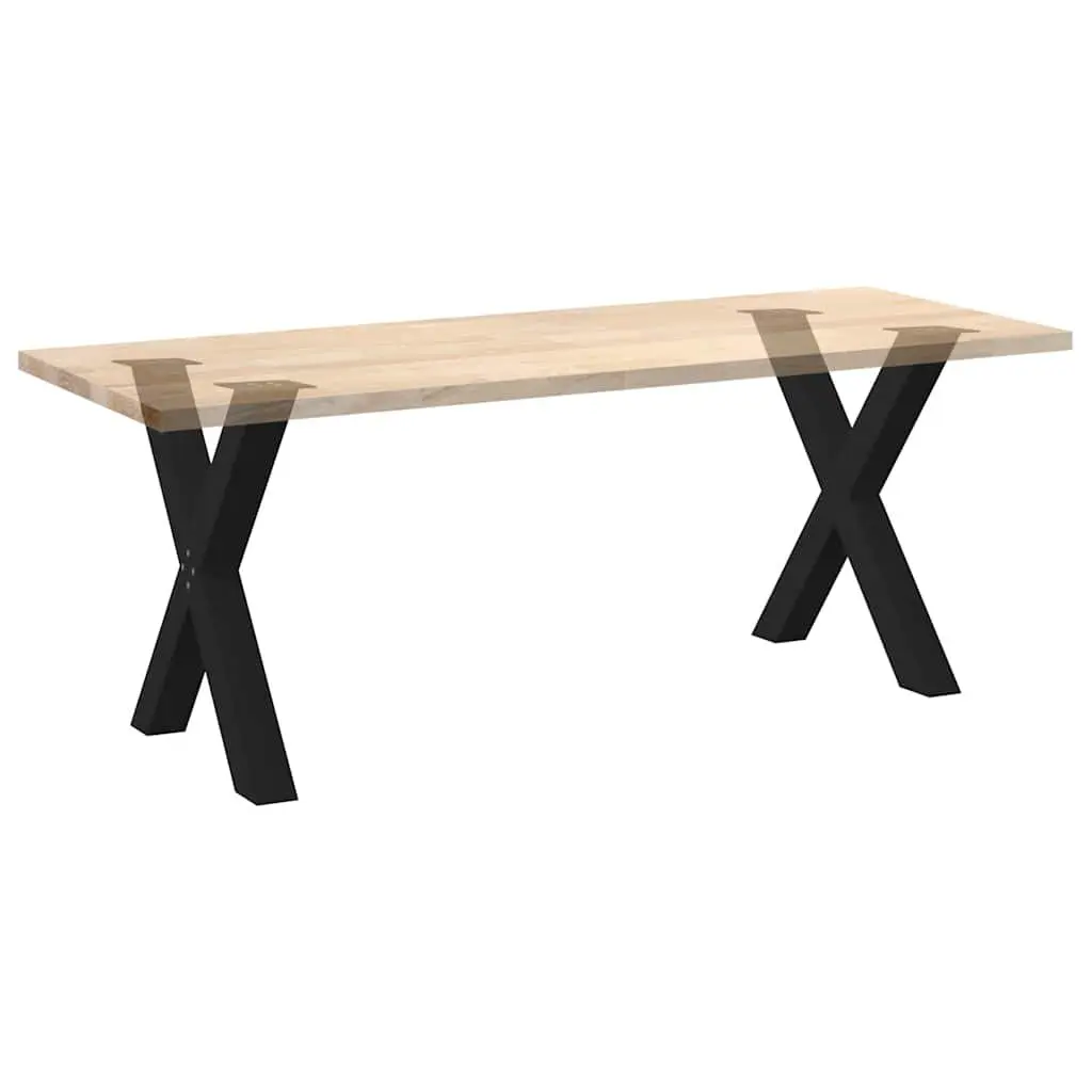 Dining Table Legs X-Shaped Steel Black Adjustable 2 pcs Heavy Duty
