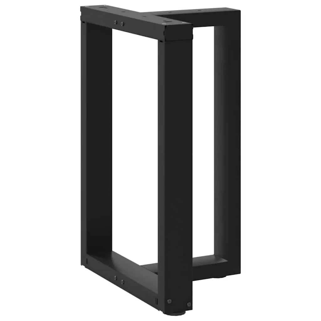 Dining Table Legs T-Shaped 2pcs Black Steel Powder-Coated Support Adjustable