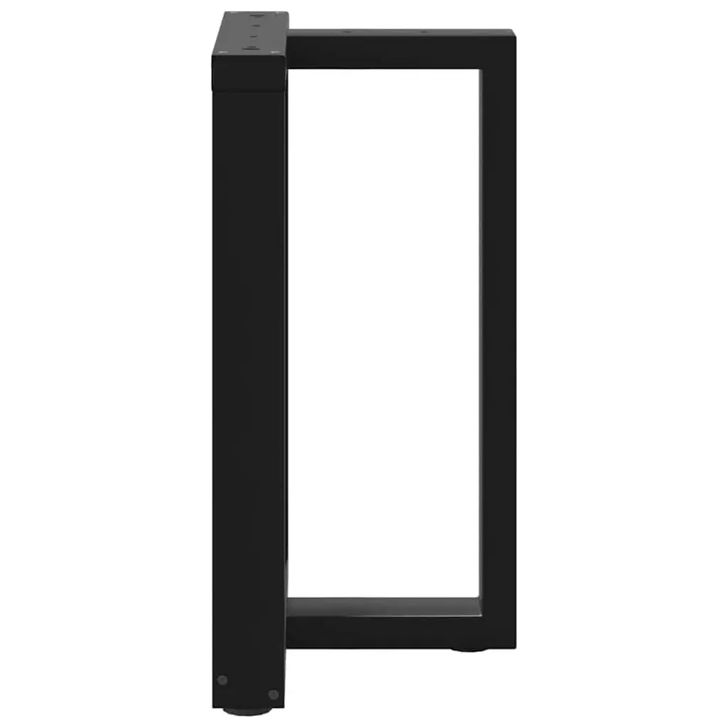Dining Table Legs T-Shaped 2pcs Black Steel Powder-Coated Support Adjustable