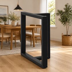 Dining Table Legs T-Shaped 2 Pieces Black Steel Support Heavy Tabletop Kitchen