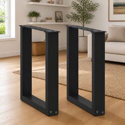 Black Steel U-Shaped Coffee Table Legs - Specs Inside