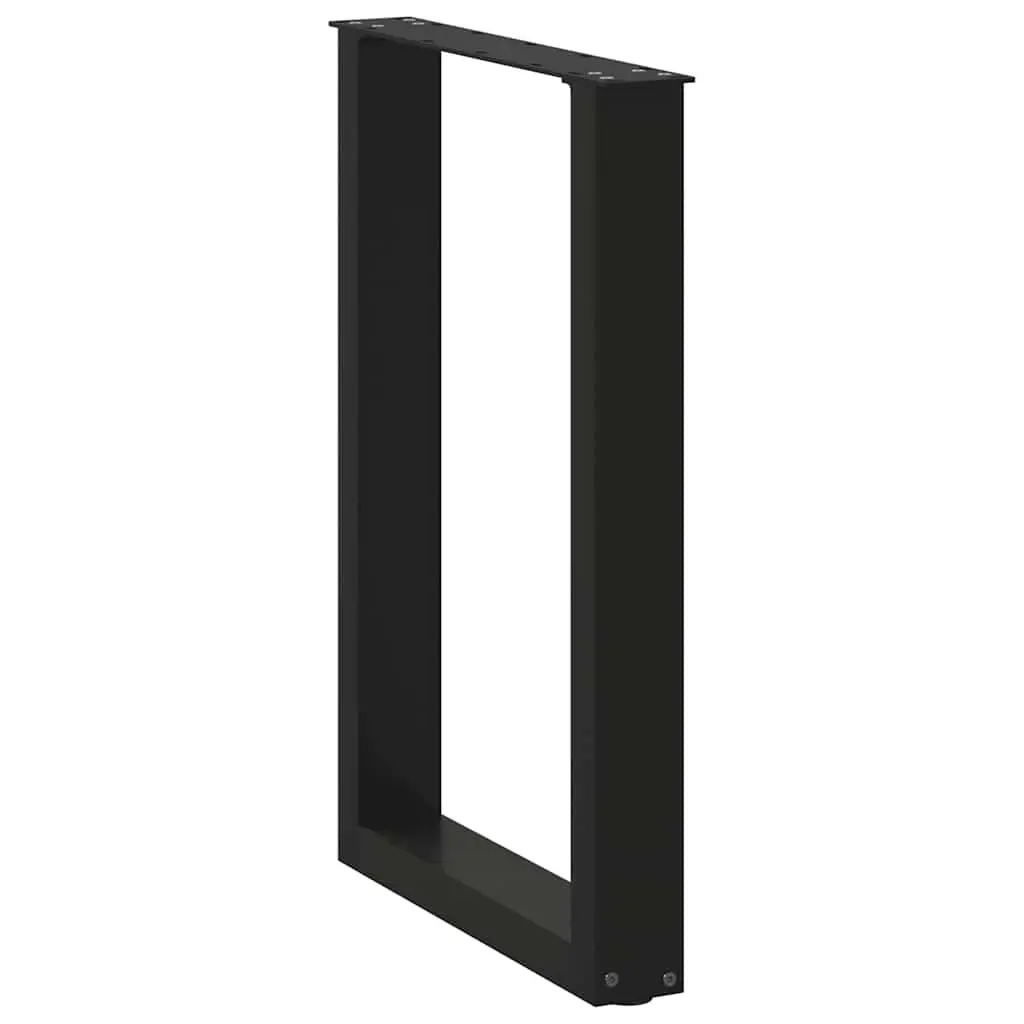 U-Shaped Steel Dining Table Legs Black Support Frame 50x72-73cm Adjustable Levelers