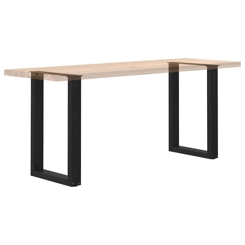 U-Shaped Steel Dining Table Legs Black Support Frame 50x72-73cm Adjustable Levelers