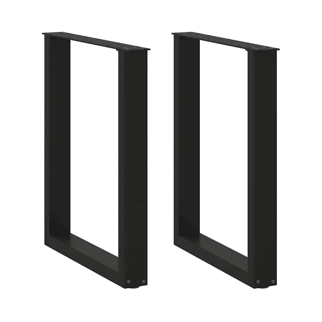 Dining Table Legs U-Shaped for Home 70x72-73cm Black Steel Support