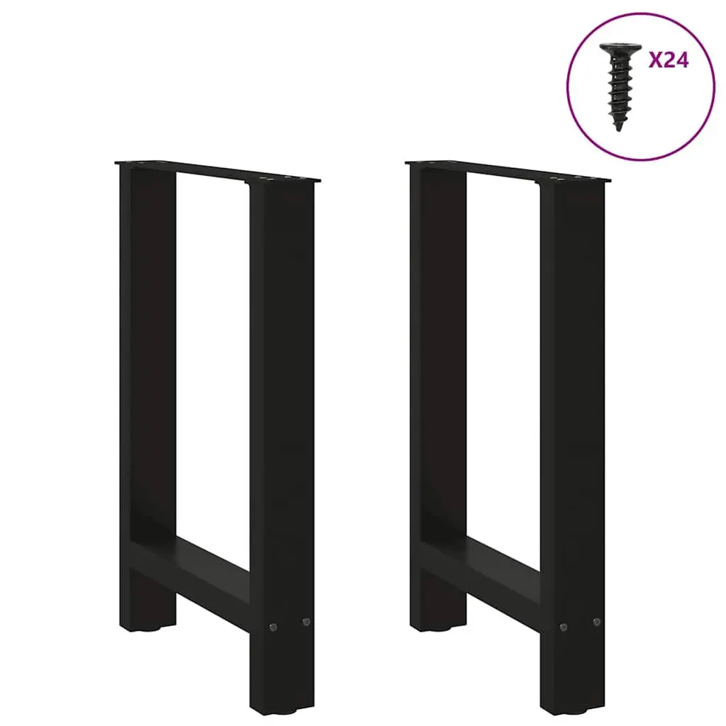 Black Steel Dining Table Legs 60x72-73cm with Adjustable Levelers