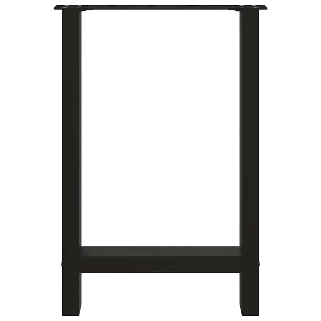 Black Steel Dining Table Legs 60x72-73cm with Adjustable Levelers