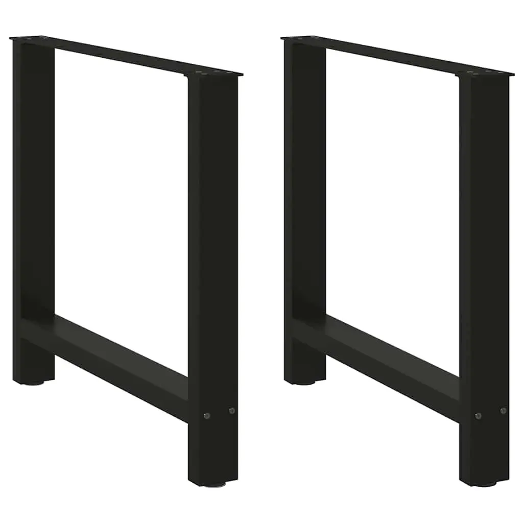 Black Steel Dining Table Legs with Adjustable Levelers