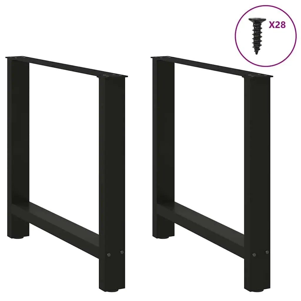 Black Steel Dining Table Legs with Adjustable Levelers