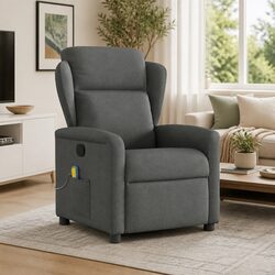 Specifications for Grey Fabric Manual Recline Massage Chair