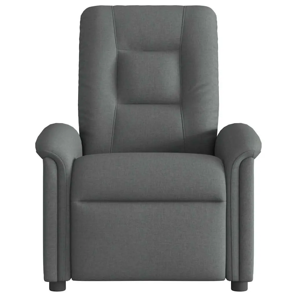 Massage Recliner Chair Grey Fabric Manual Reclining Armchair 135 Degrees