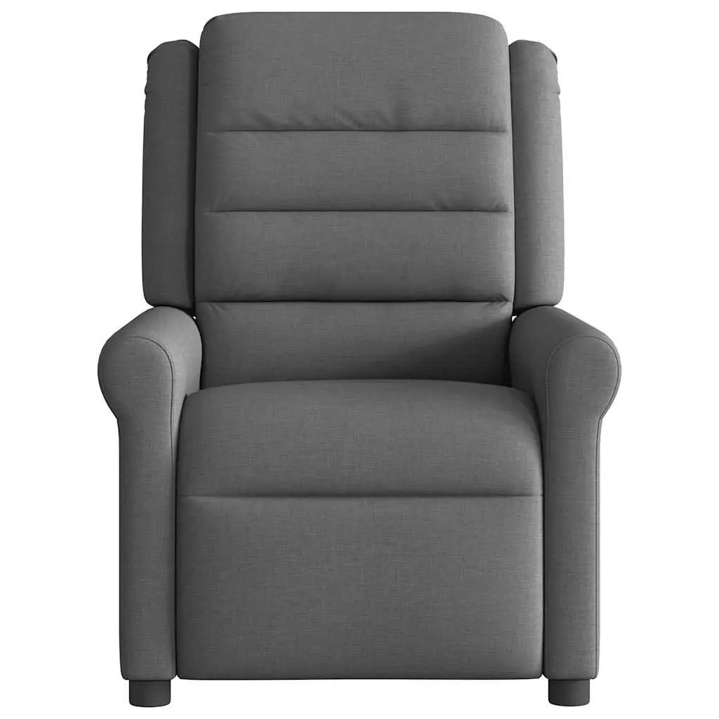 Massage Recliner Chair for Living Room Grey Fabric Manual Recline Vibration Lounger