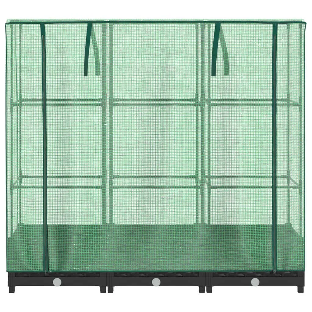 Raised Garden Bed Greenhouse Cover for Growing Plants 120 x 40 x 123 cm Black Rattan
