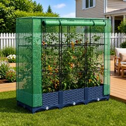 Raised Garden Bed Greenhouse Cover Polypropylene Frame Plant Growing Outdoor