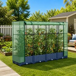 Raised Bed Greenhouse Cover Specifications: 160x40x123cm, Grey