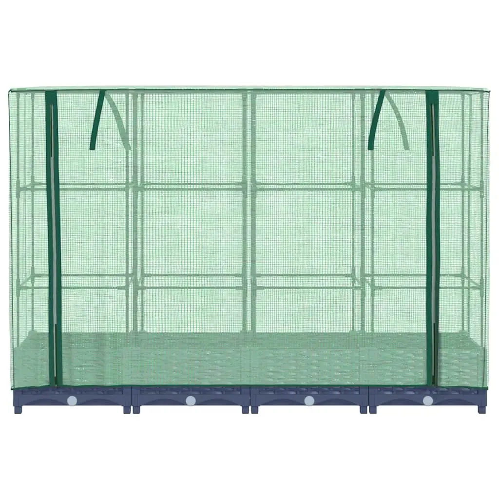 Raised Bed Greenhouse Cover Garden Planter Rattan Look 160x40x123cm Grey Growing