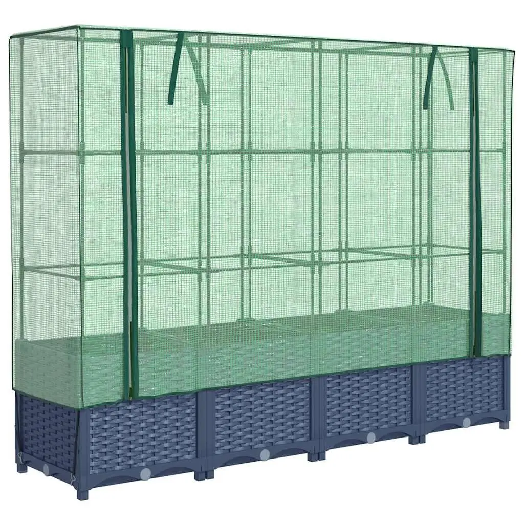 Raised Bed Greenhouse Cover for Garden 160x40x138cm Grey