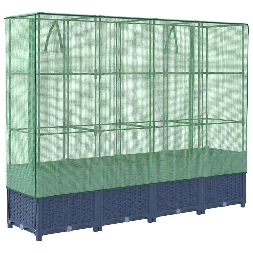 Raised Bed Greenhouse Cover for Garden 160x40x138cm Grey