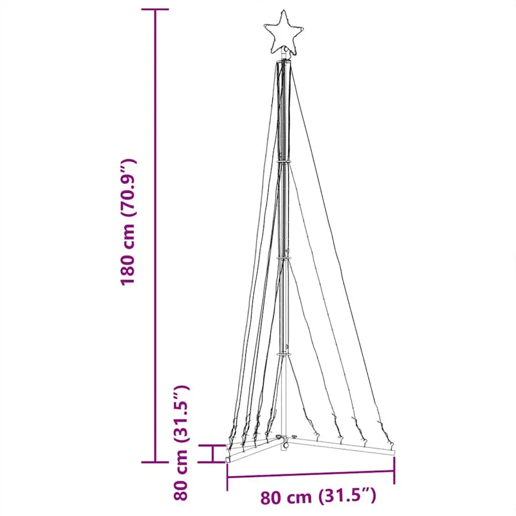 LED Christmas Tree Indoor Outdoor 187cm 339 Cold White Lights 8 Effects