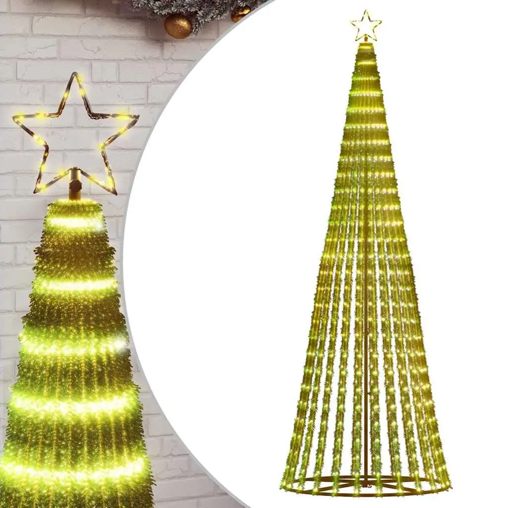 LED Christmas Tree 250cm 475 Warm White Lights 8 Effects Indoor Outdoor