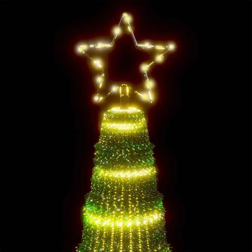 LED Christmas Tree 250cm 475 Warm White Lights 8 Effects Indoor Outdoor