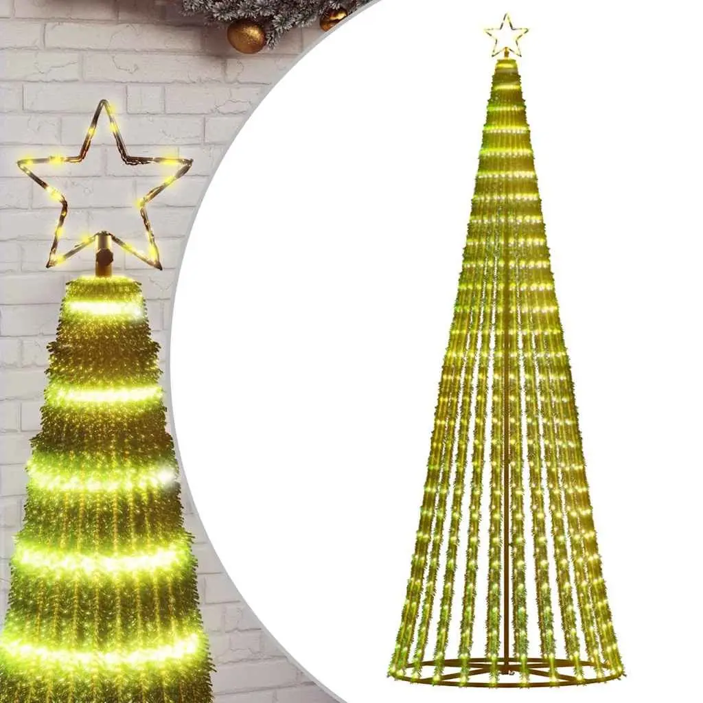 LED Christmas Tree Indoor Outdoor 300cm 570 Warm White Lights 8 Effects