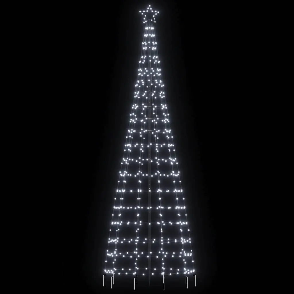 LED Christmas Tree with Spikes 570 Lights Cold White 300cm Indoor Outdoor