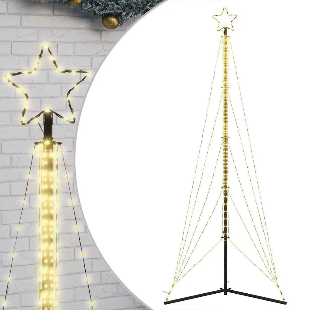 LED Christmas Tree Indoor Outdoor 302cm with 525 Warm White Lights and 8 Effects