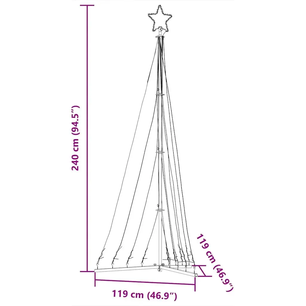 240cm LED Christmas Tree with 447 Lights